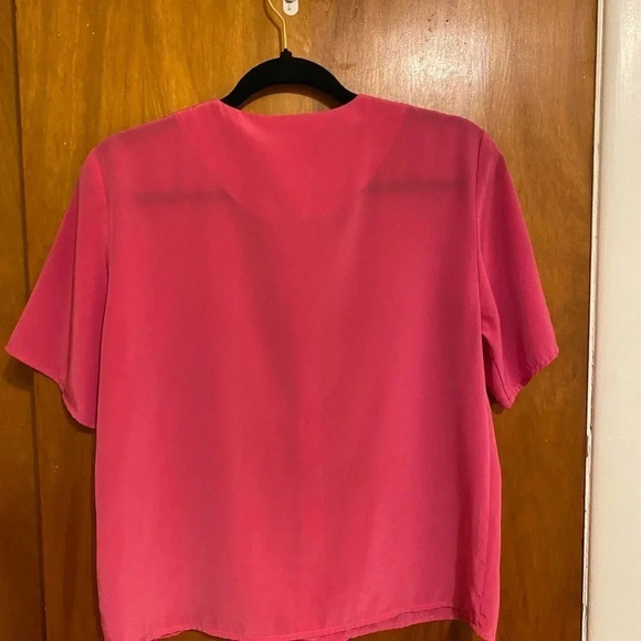 Talbot Pink Short Sleeves Women’s Covered Button Down Shirt, Size 6P - Picture 2 of 6